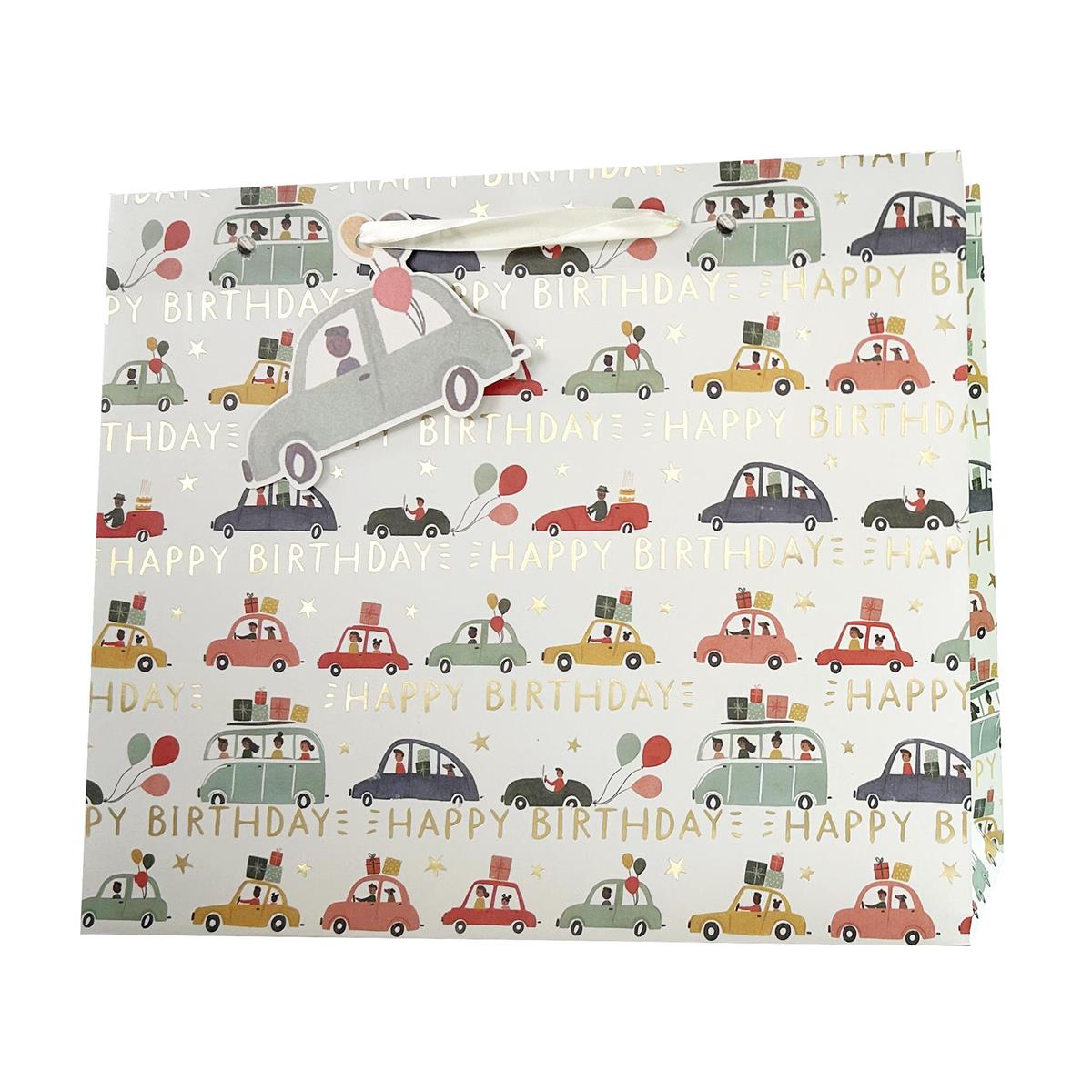 Medium Birthday Cars Paper Gift Bag