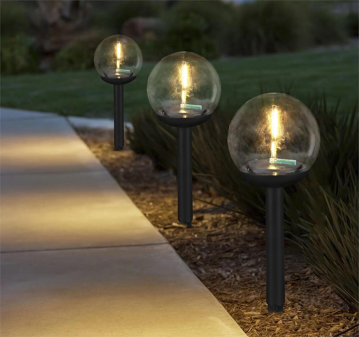 Solar Plastic Ball Stake Light, 1 LED