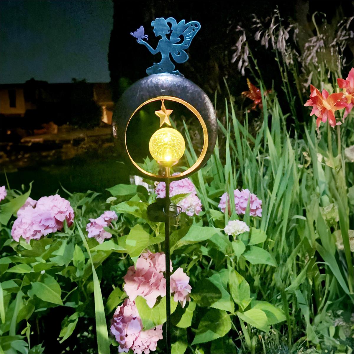 Solar Light Up 35.5"H Metal Stake Fairy