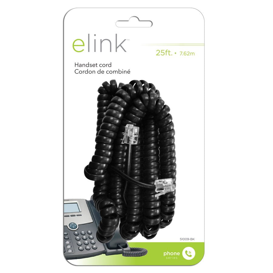 25 Ft. Black Handset Cord