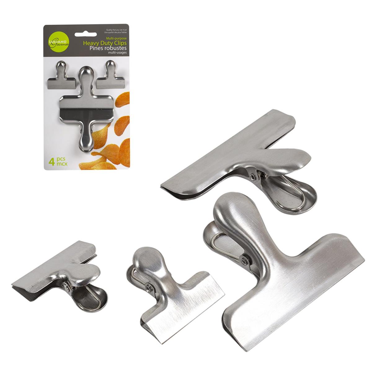 Stainless Steel Bag Clips 4 Pack