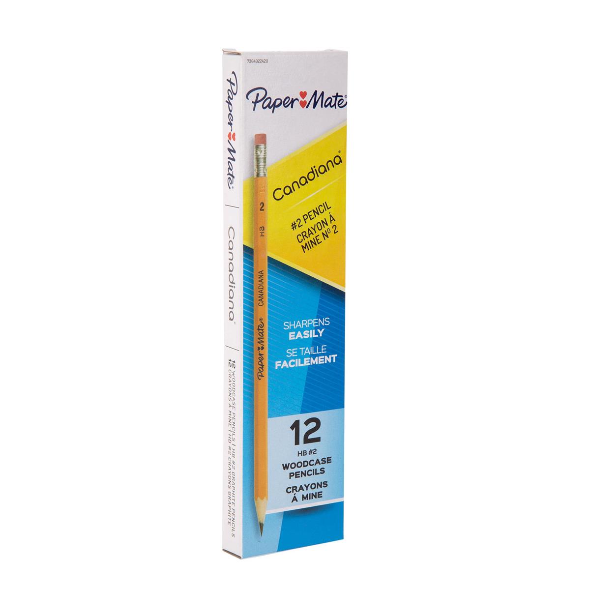 Paper Mate Canadiana #2 HB Pencils with Erasers, 12-Pack