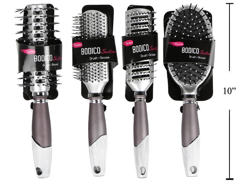 Bodico Metallic Hair Brush with Rubber Handle