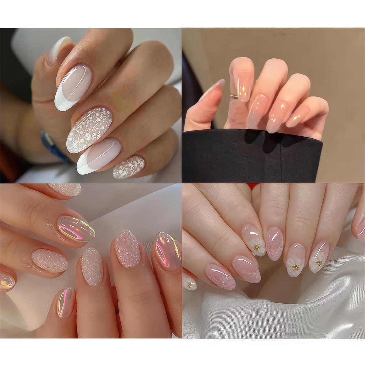 Bodico Divine Short Oval Press-On Nails with Adhesive