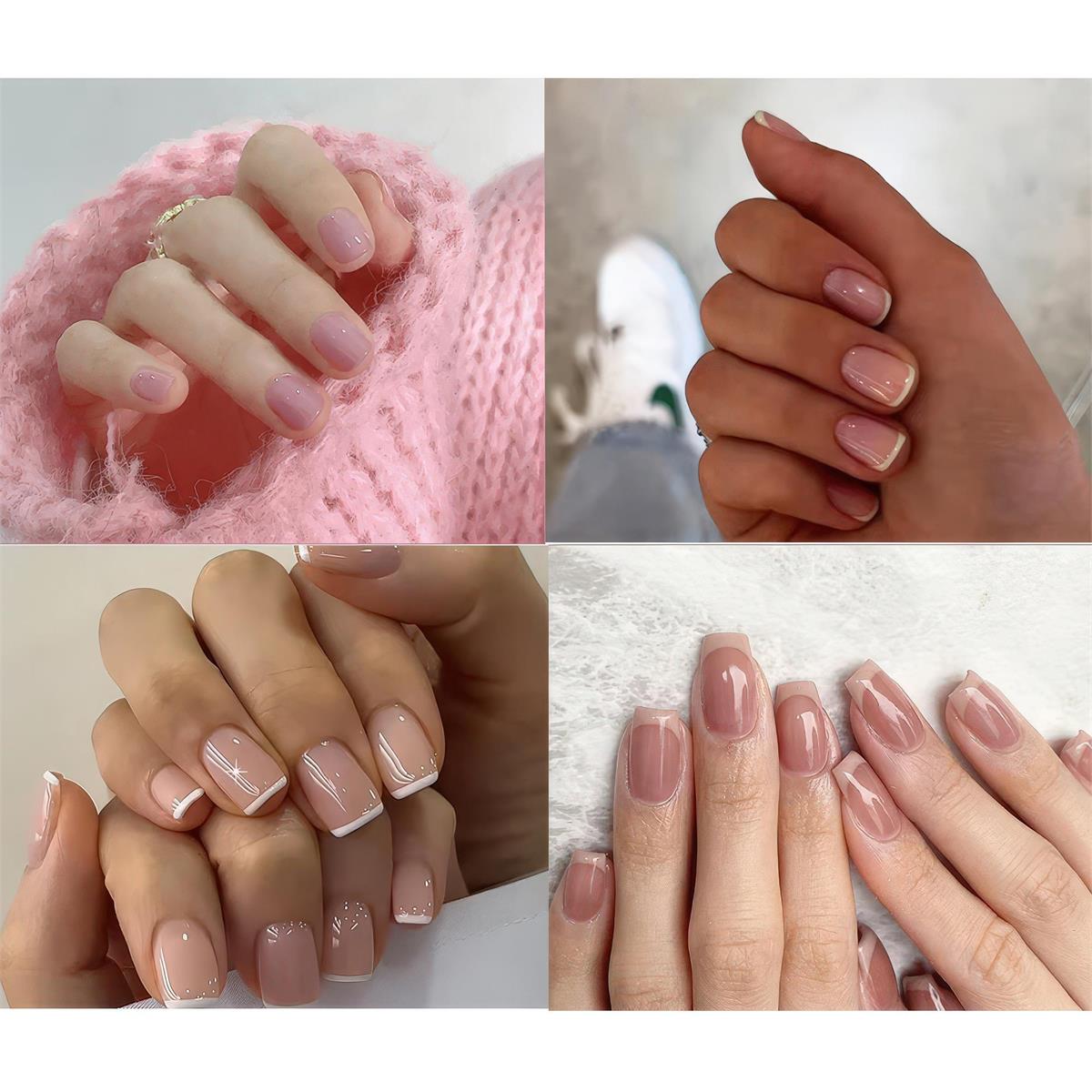 Bodico Simple Nails with Adhesive, Short Oval, 24-Piece