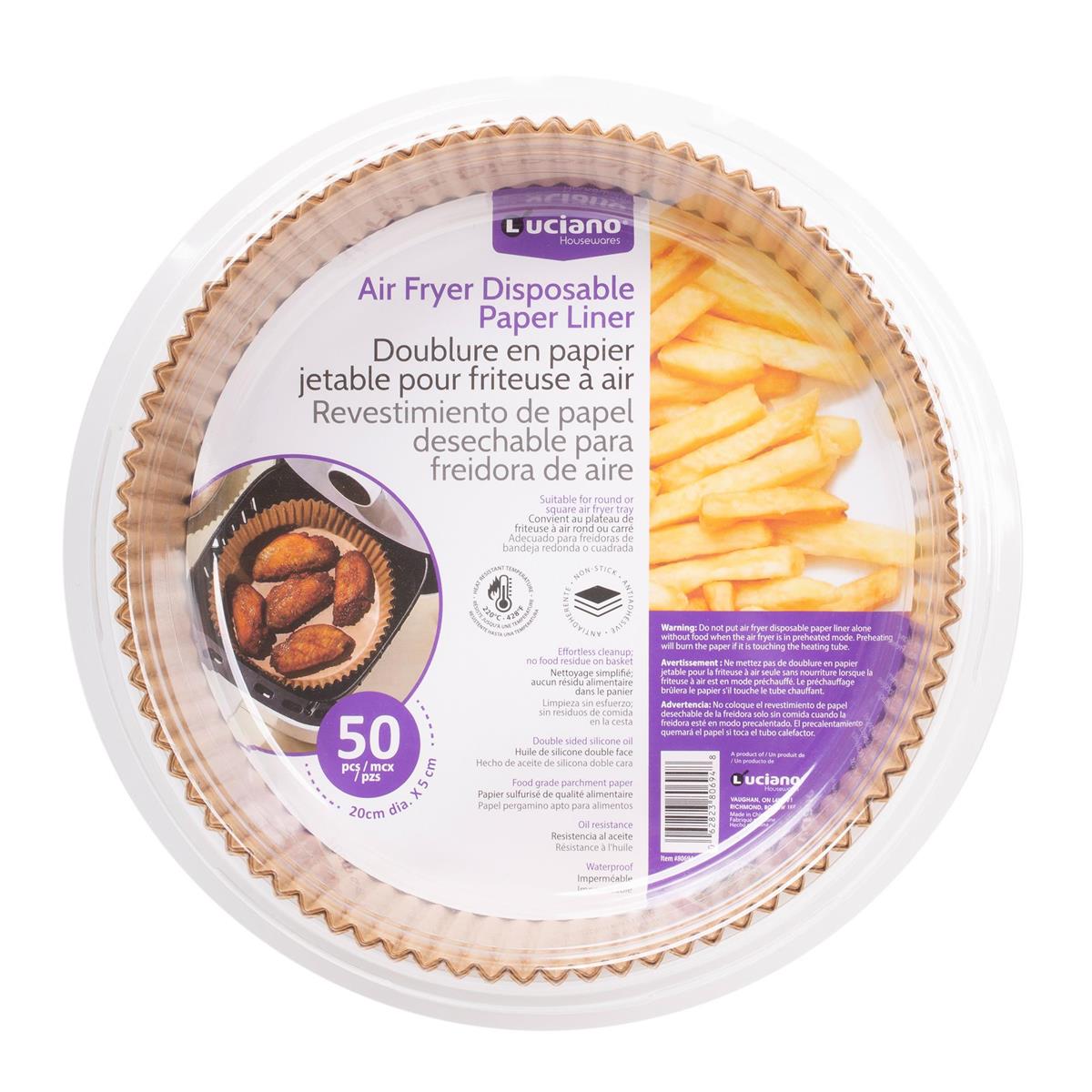 Luciano 50-Piece AirFryer Paper Liner, 20cm Diameter x 4.5cm