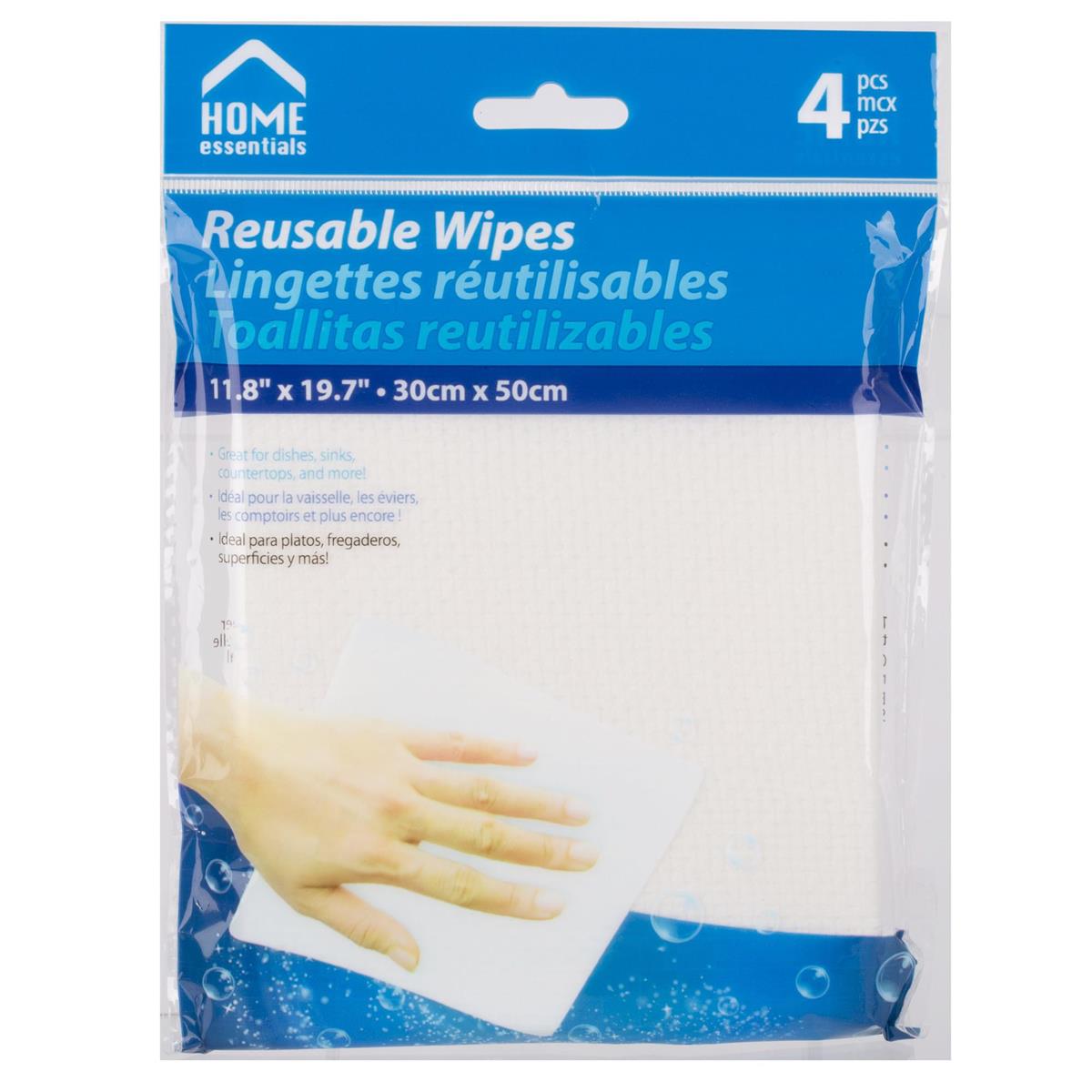 Reusable Cleaning Wipes, 4-Pack (12" x 20")