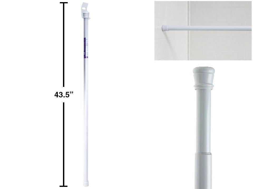 Bodico Shower Curtain Rod, 42"-72", White Steel