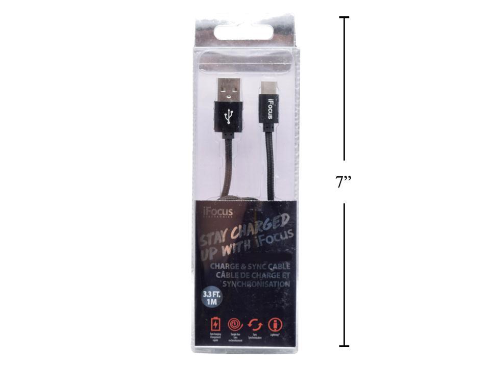 iFocus 1M Type C Data Cable in Black