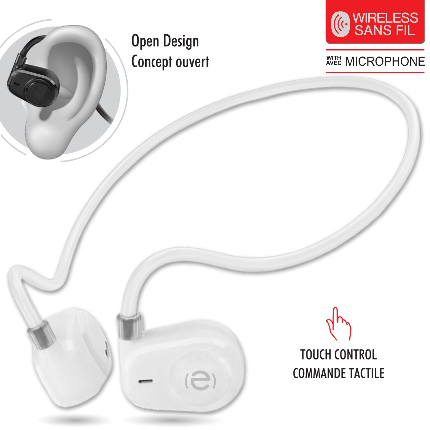 White Wireless Air Conduction Earphones