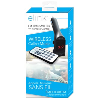 Elink Wireless Car FM Transmitter with Remote Control