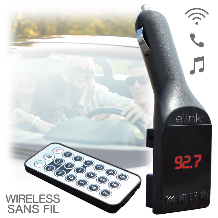 Elink Wireless Car FM Transmitter with Remote Control