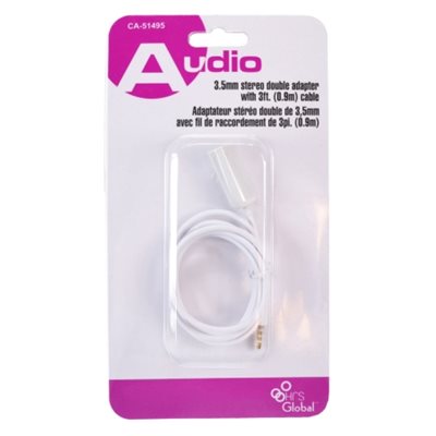 Stereo Double Adapter with 3ft Cable