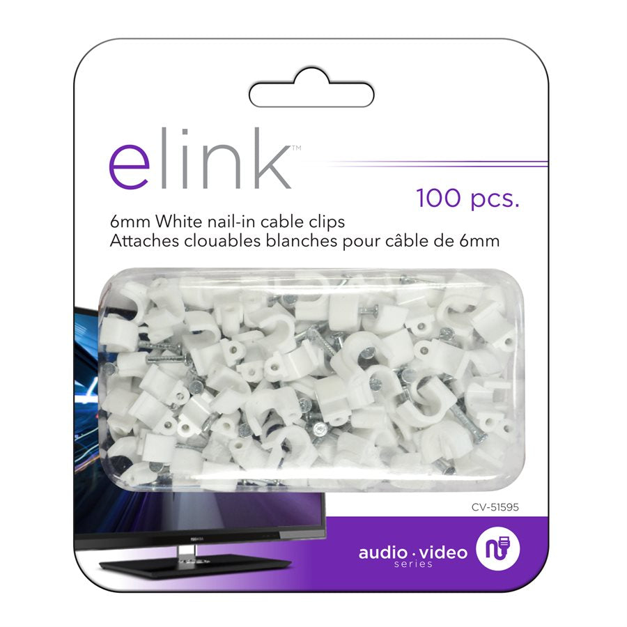 6mm Cable Clips; Pack of 100