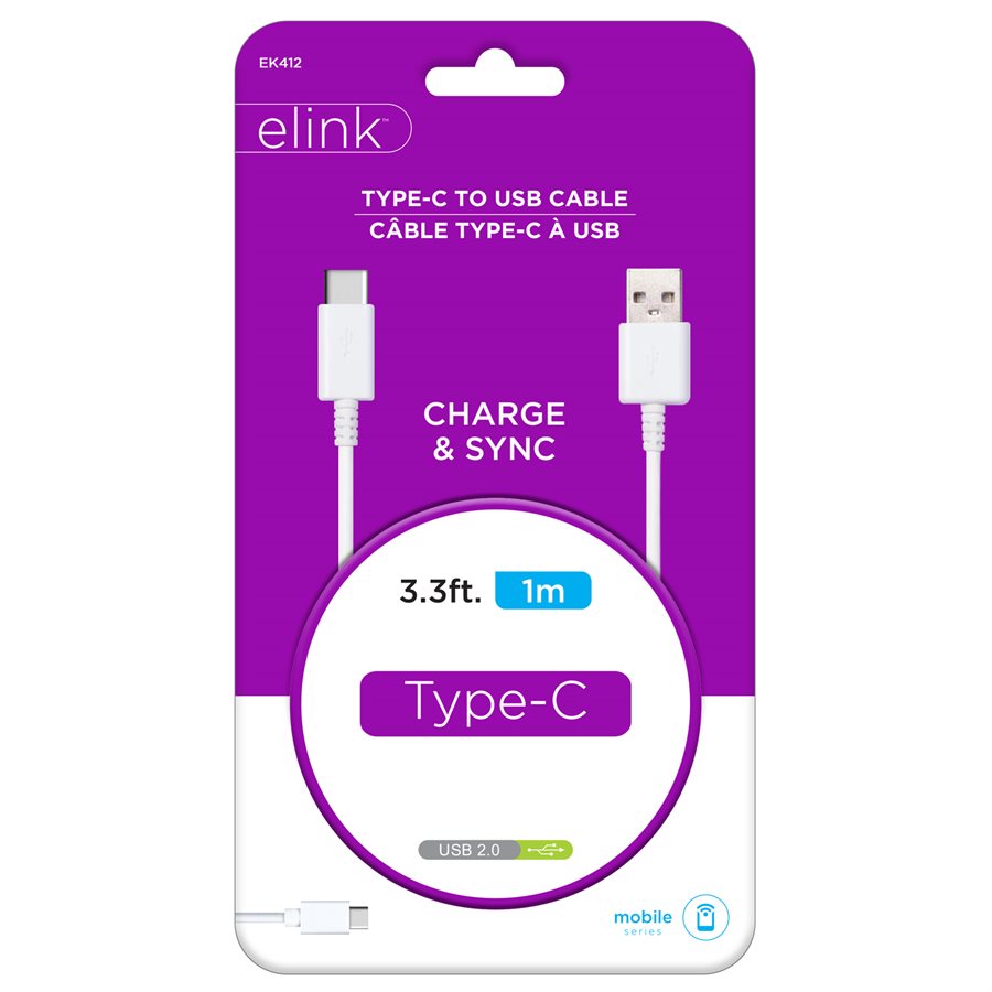 3.3ft Type-C USB 2.0 Cable