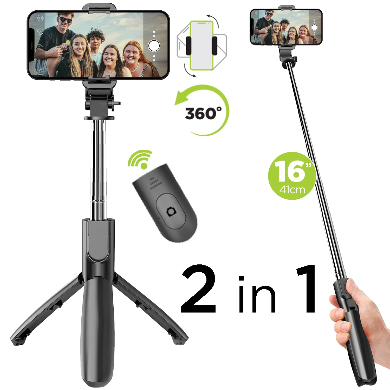 Telescopic Selfie Stick Tripod with Wireless Remote