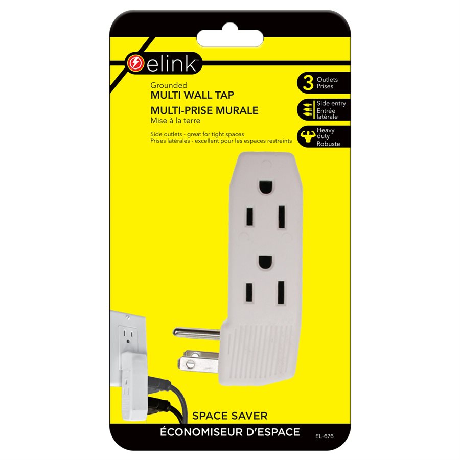 3-Outlet Space-Saving Wall Tap