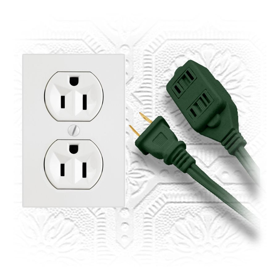 10 Ft. Green Indoor Extension Cord with 3 Outlets