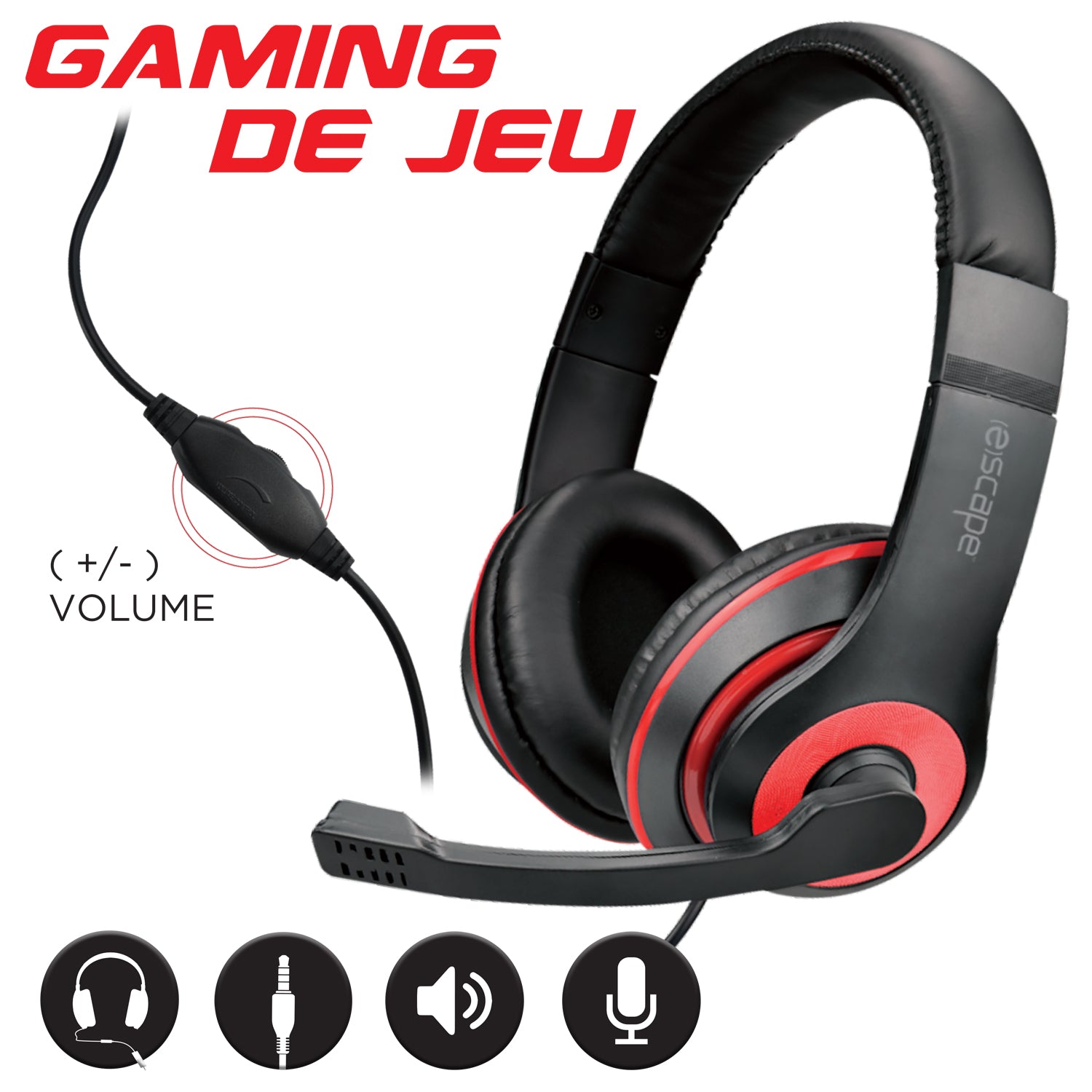 Stereo Gaming Headset with Mic & Volume Control
