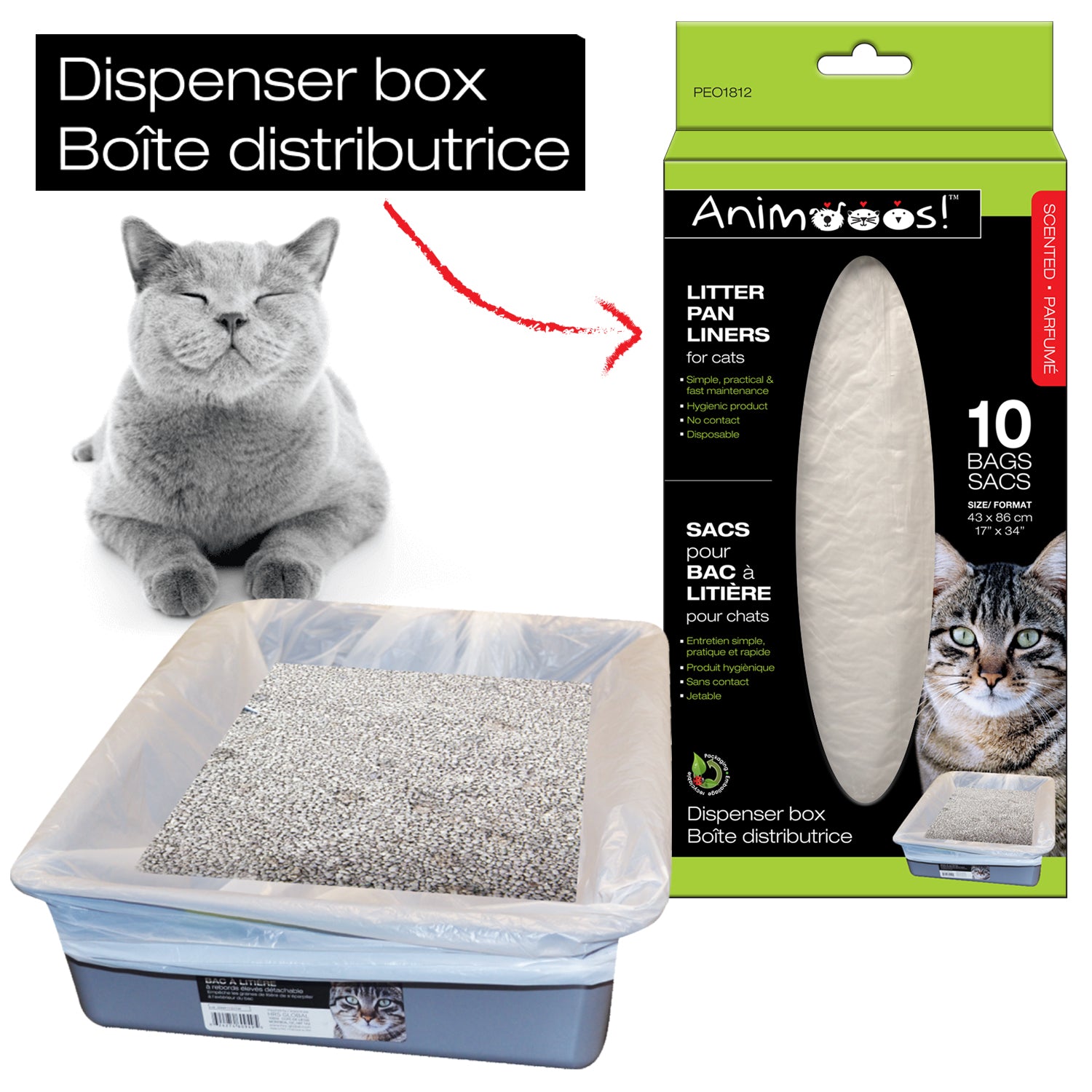 Biodegradable Cat Litter Liners, 10 Count