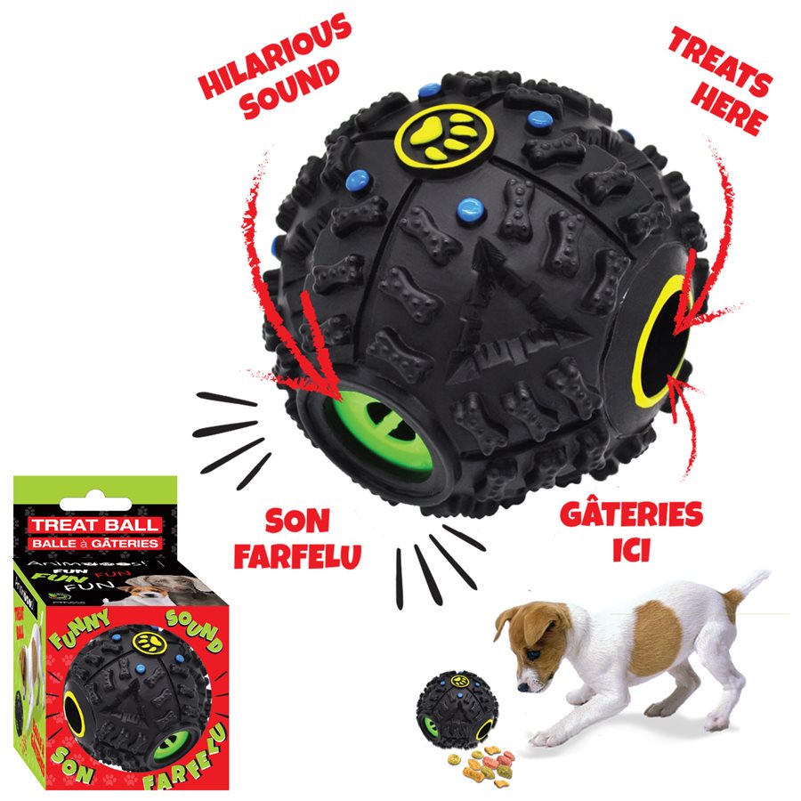 3" Dog Food Treat Ball with Sound Feature