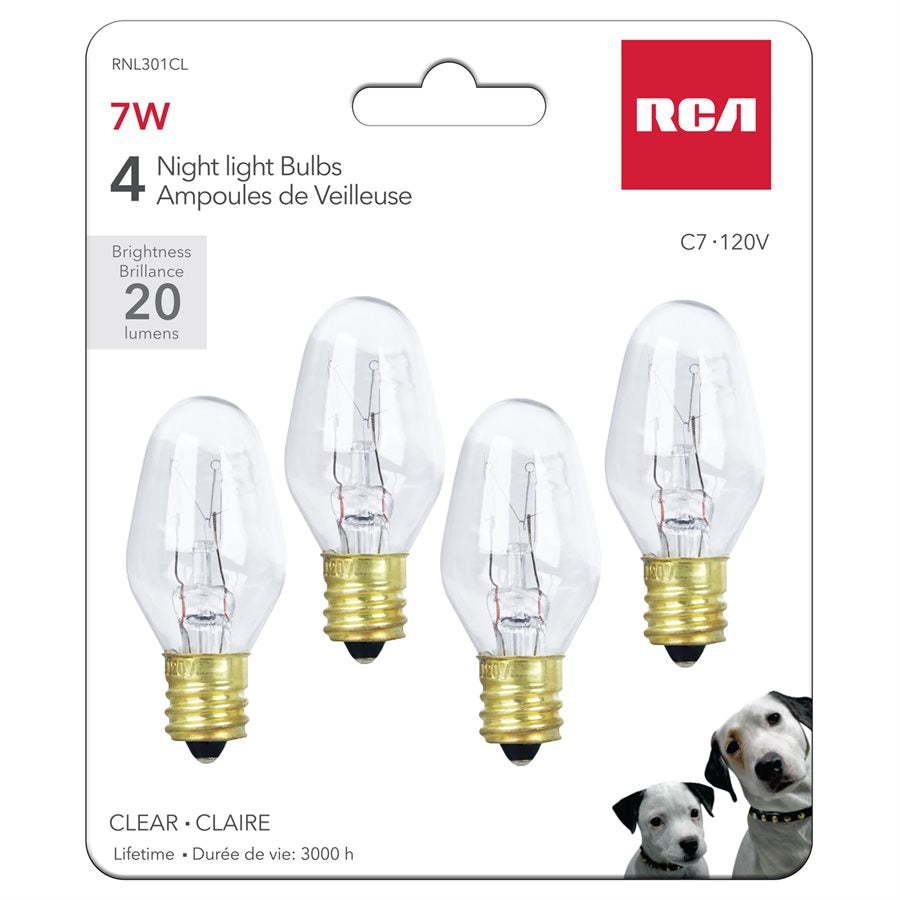 Clear Replacement Night Bulbs, Set of 4