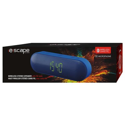 Escape Wireless Stereo Speaker Featuring FM Clock Radio and Microphone