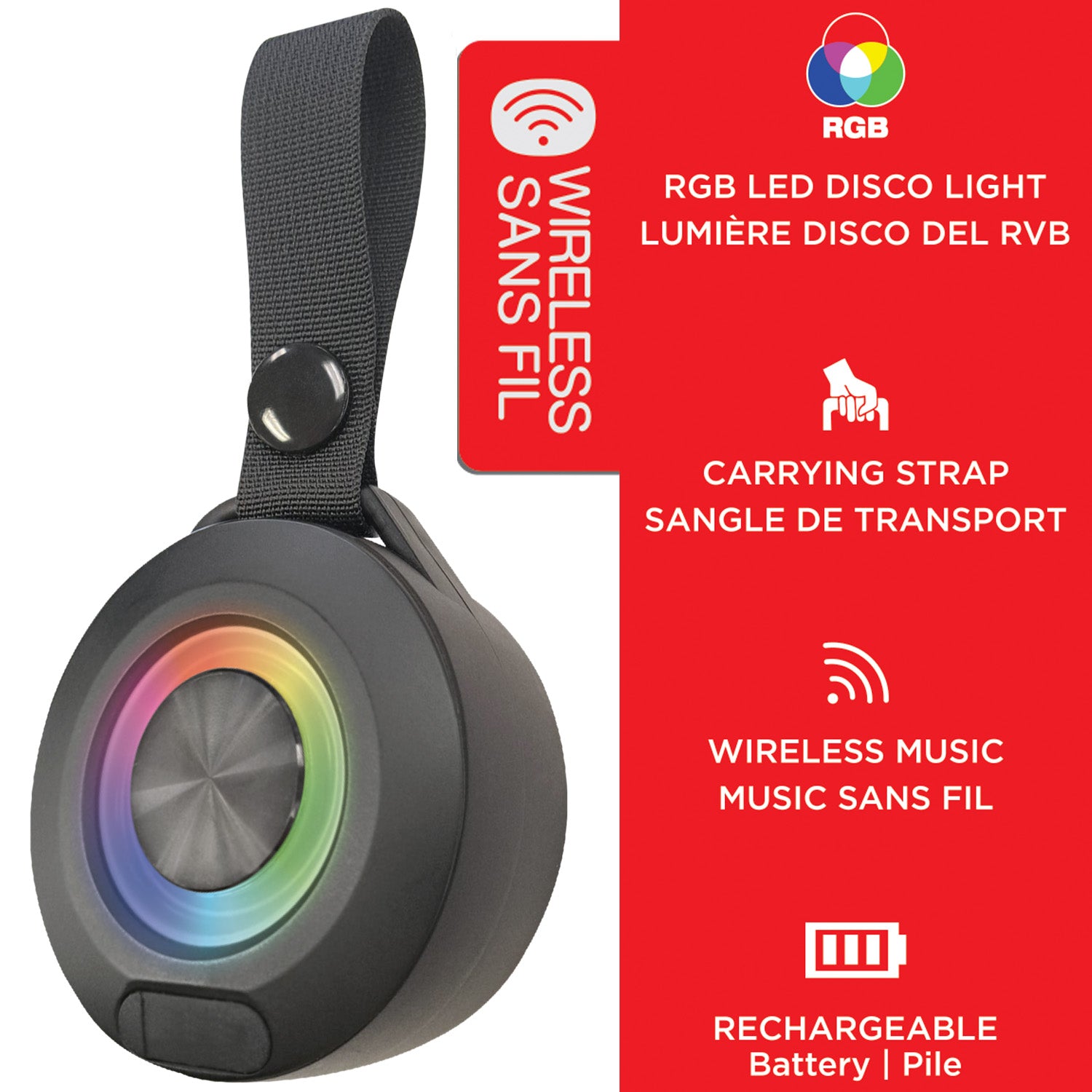 Portable Wireless Speaker with RGB Light