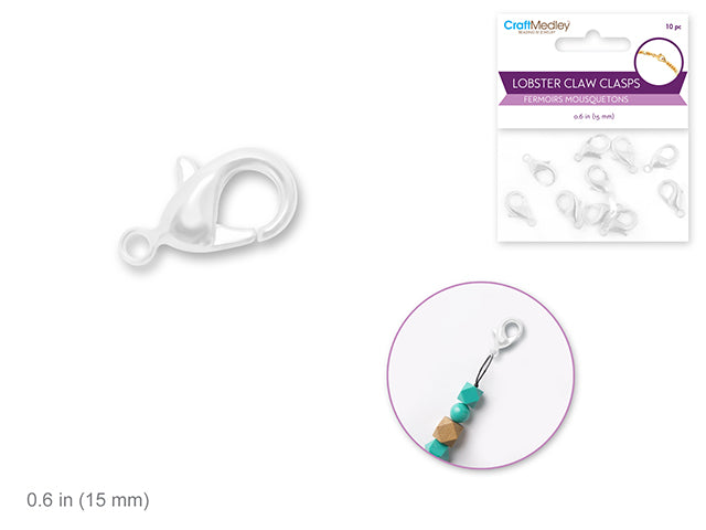 Silver Lobster Claw Clasps, 15mm, 10 Pack