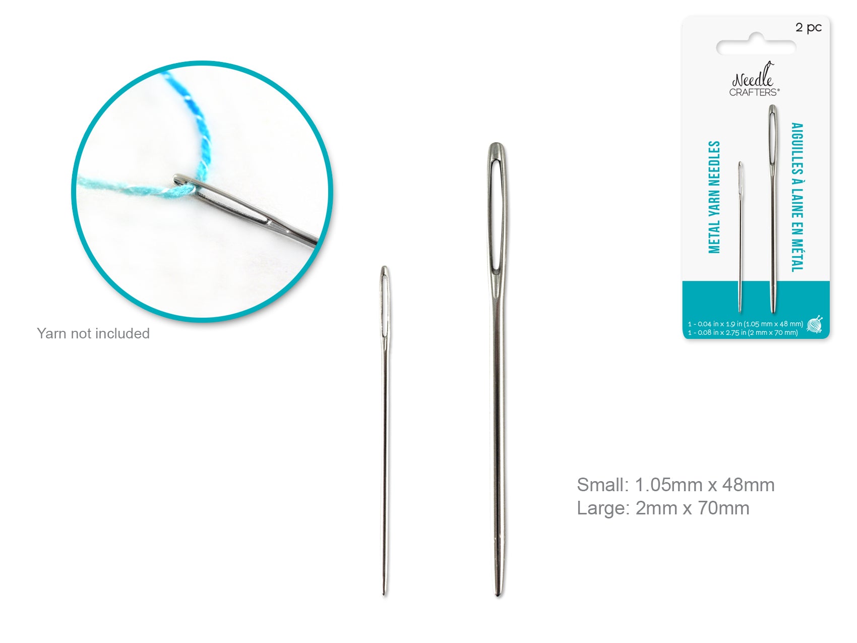 Metal Yarn Finishing Needles, 2 Pack