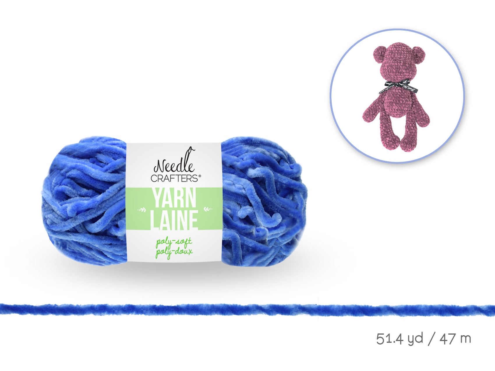 Needlecrafters Poly-Soft Yarn Ball, Blueberry Blue, 50g