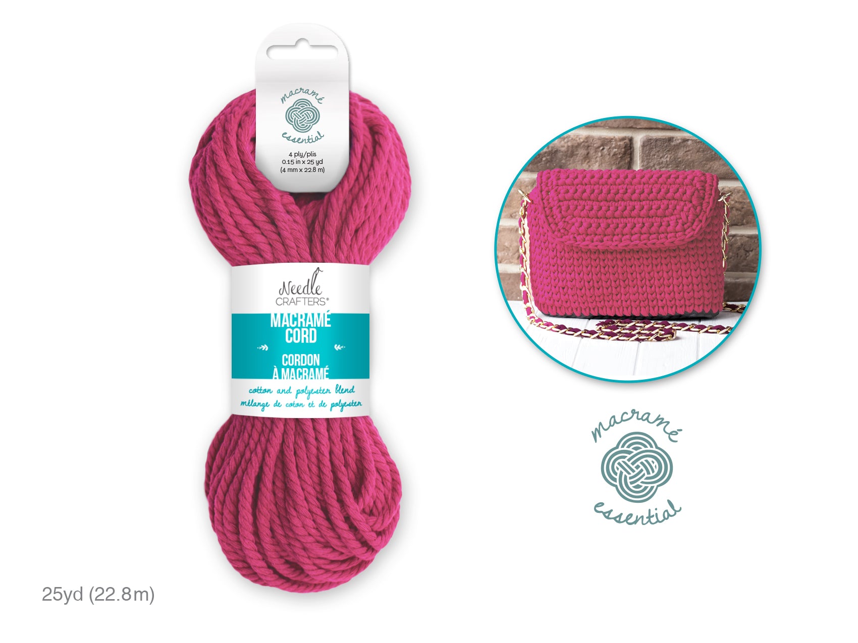 Berry 4mm Macramé Cord, 25 Yards