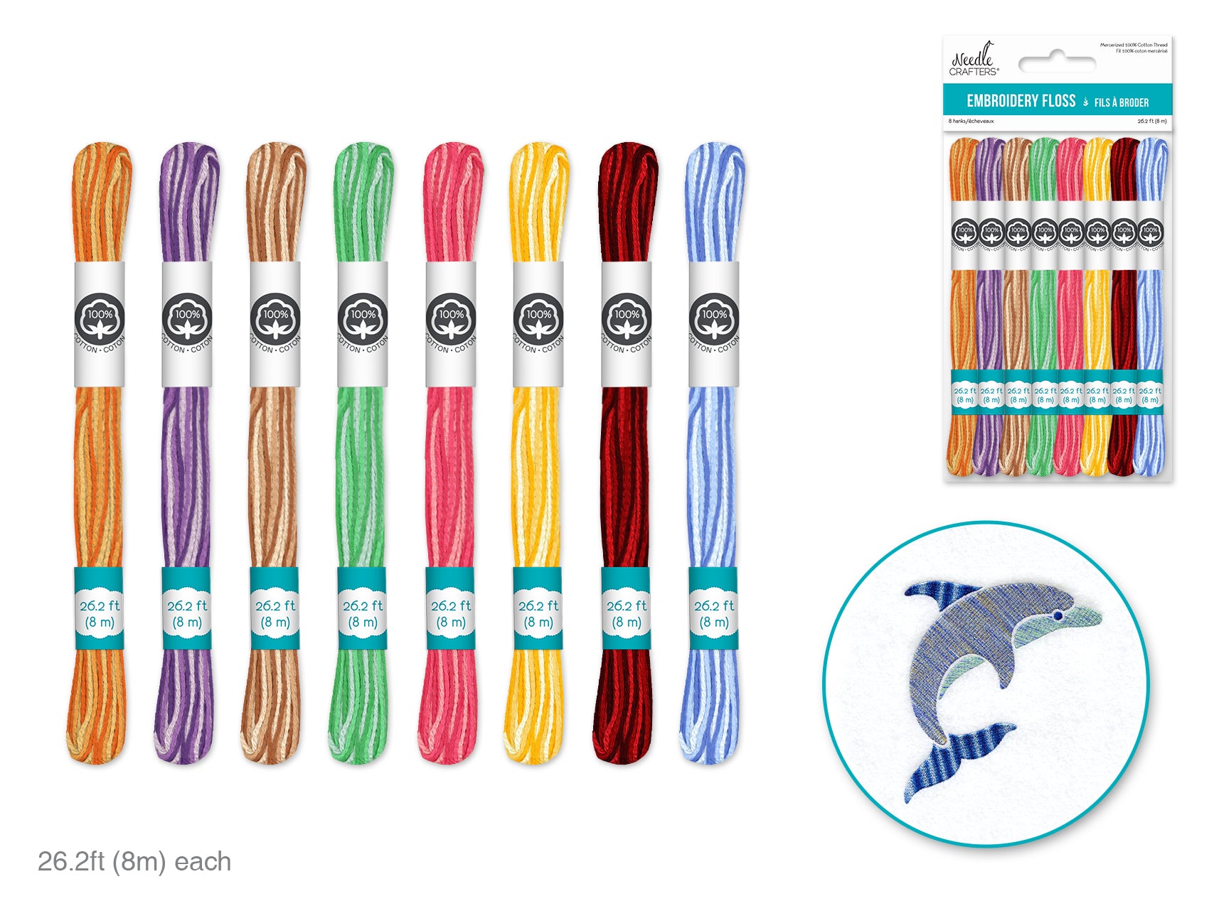 Needlecrafters Cotton Embroidery Floss, Variegated Dark Colors