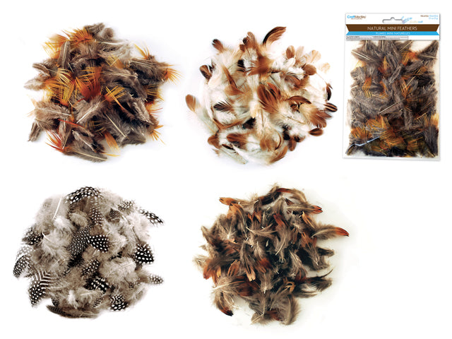 Feather Craft Natural Mini Feathers Assorted Colors