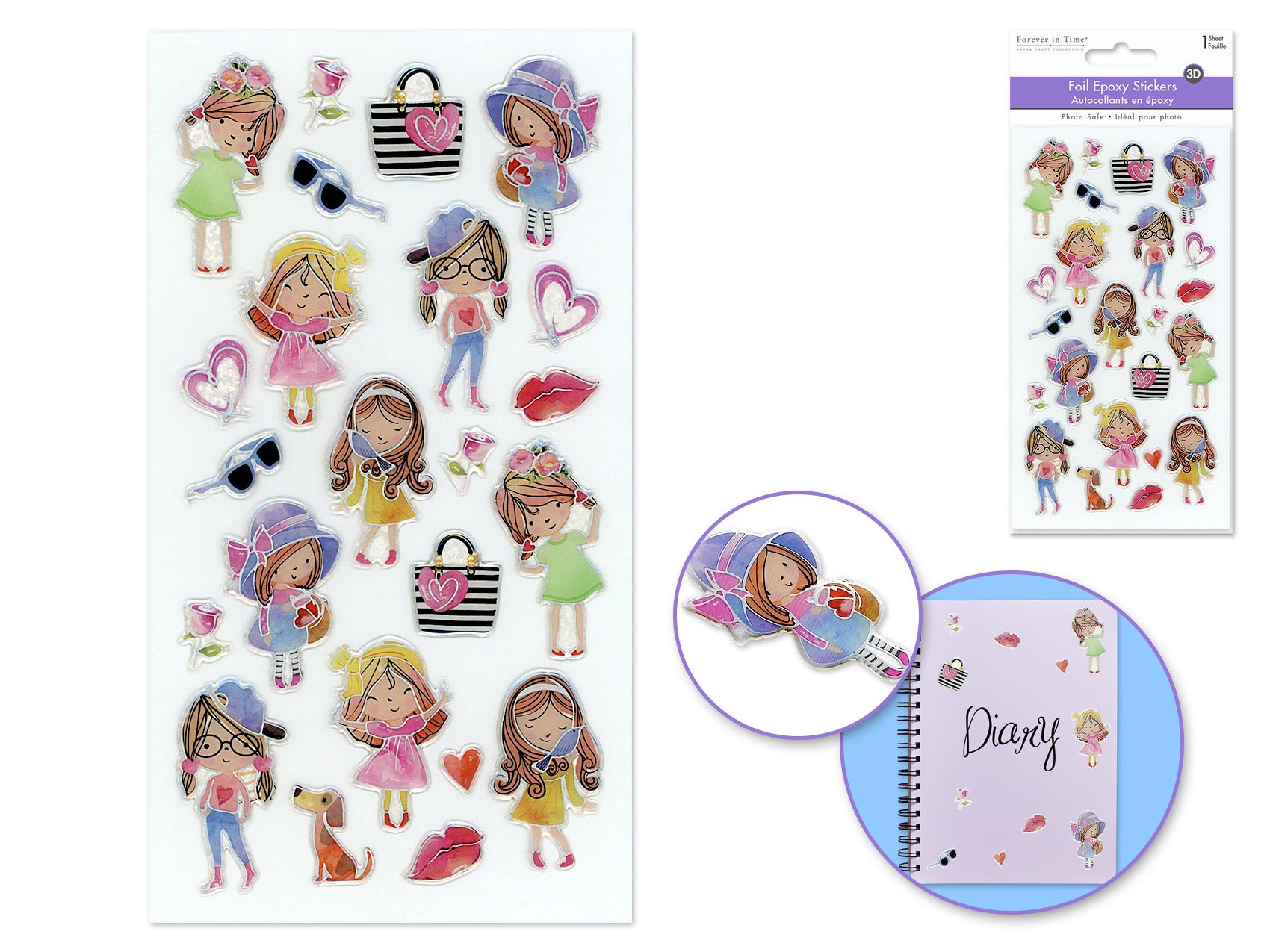3D Foil Girl Sticker