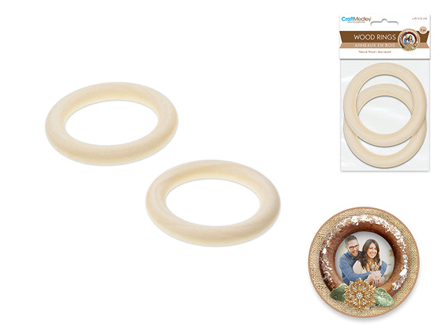 Natural 70mm Craft Wood Rings