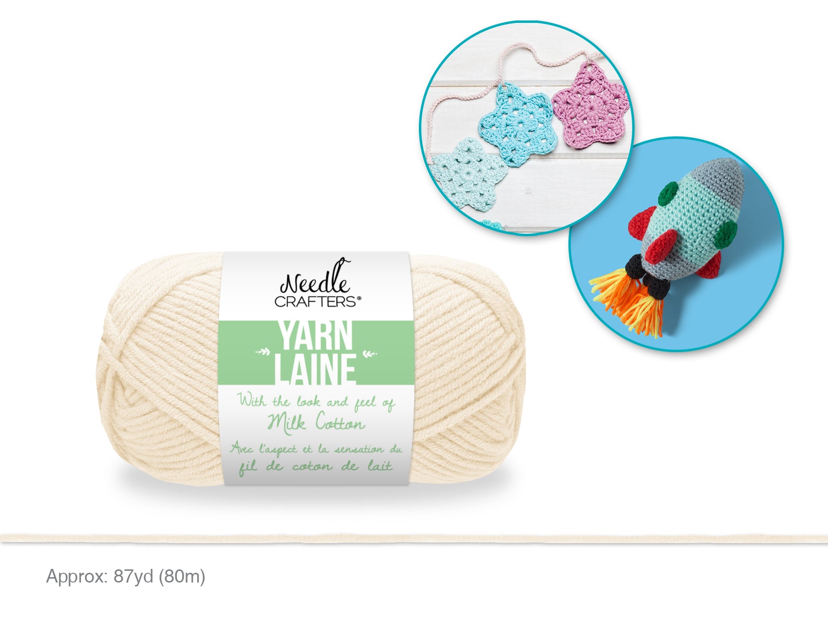 Ivory Acrylic Cotton Yarn, 50g