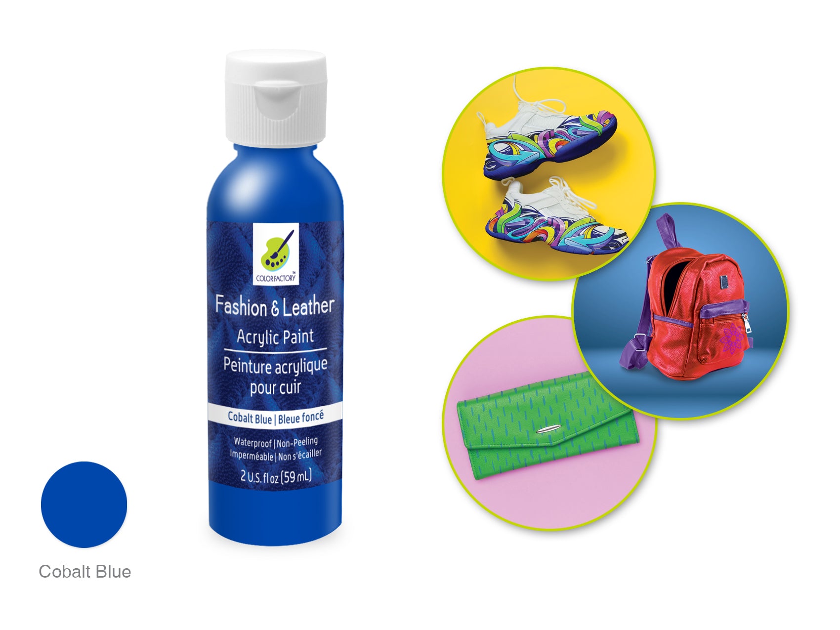 Color Factory 2 oz Cobalt Blue Fashion & Leather Acrylic Paint
