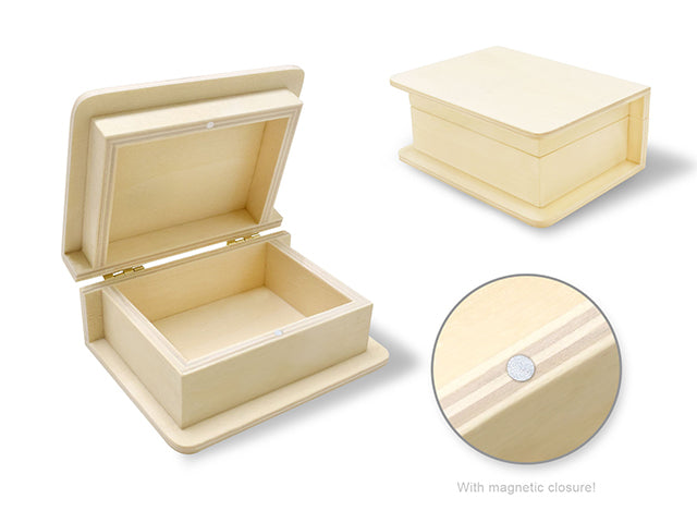 Wood Keepsake Book Box with Magnetic Closure