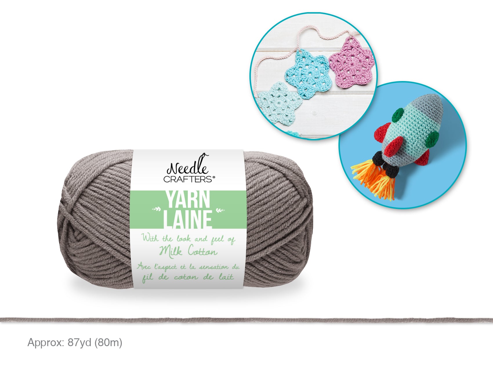 Acrylic Milk Cotton Yarn - Smoke Grey