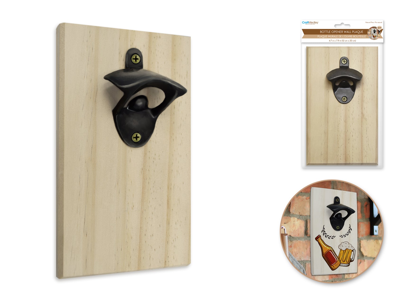 Wooden DIY Bottle Opener Wall Plaque