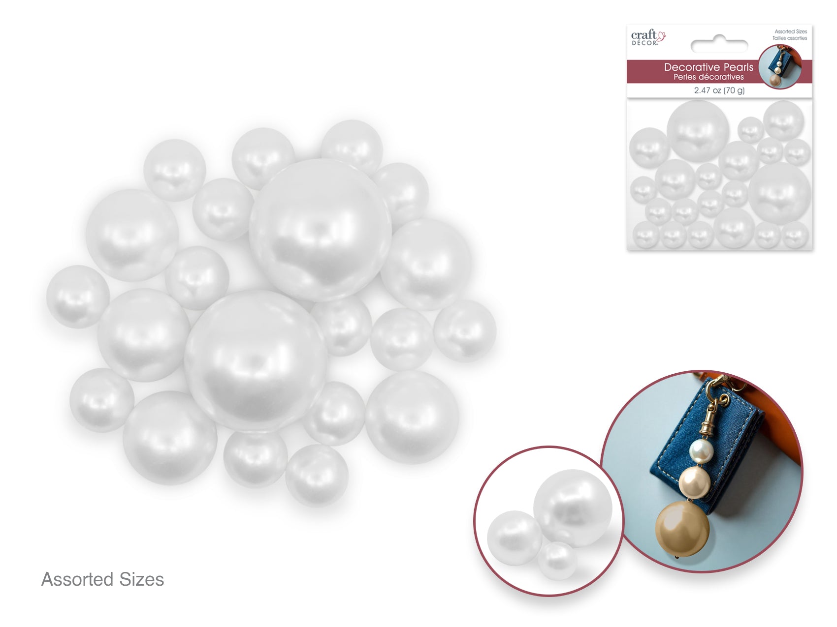 Pearl Deco Balls, White