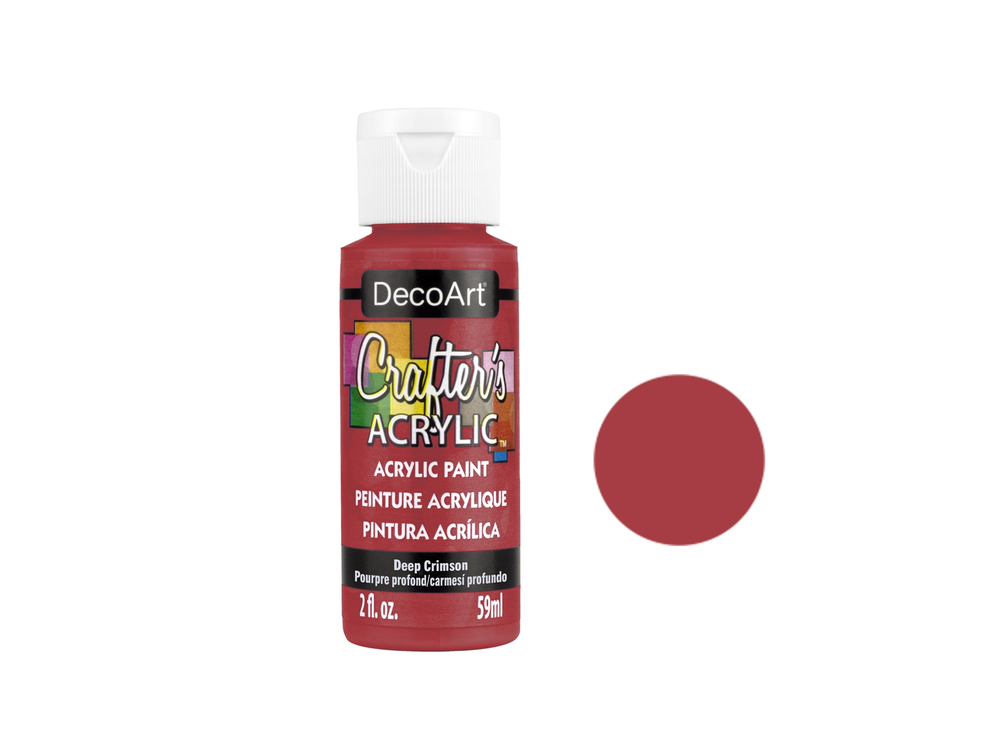 Acrylic Craft Paint, 2 oz, Deep Crimson