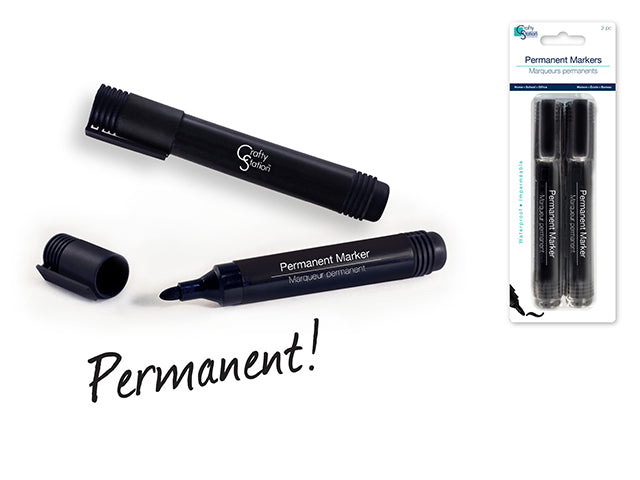 Crafty Station Permanent Marker Set, Black, 2-Pack