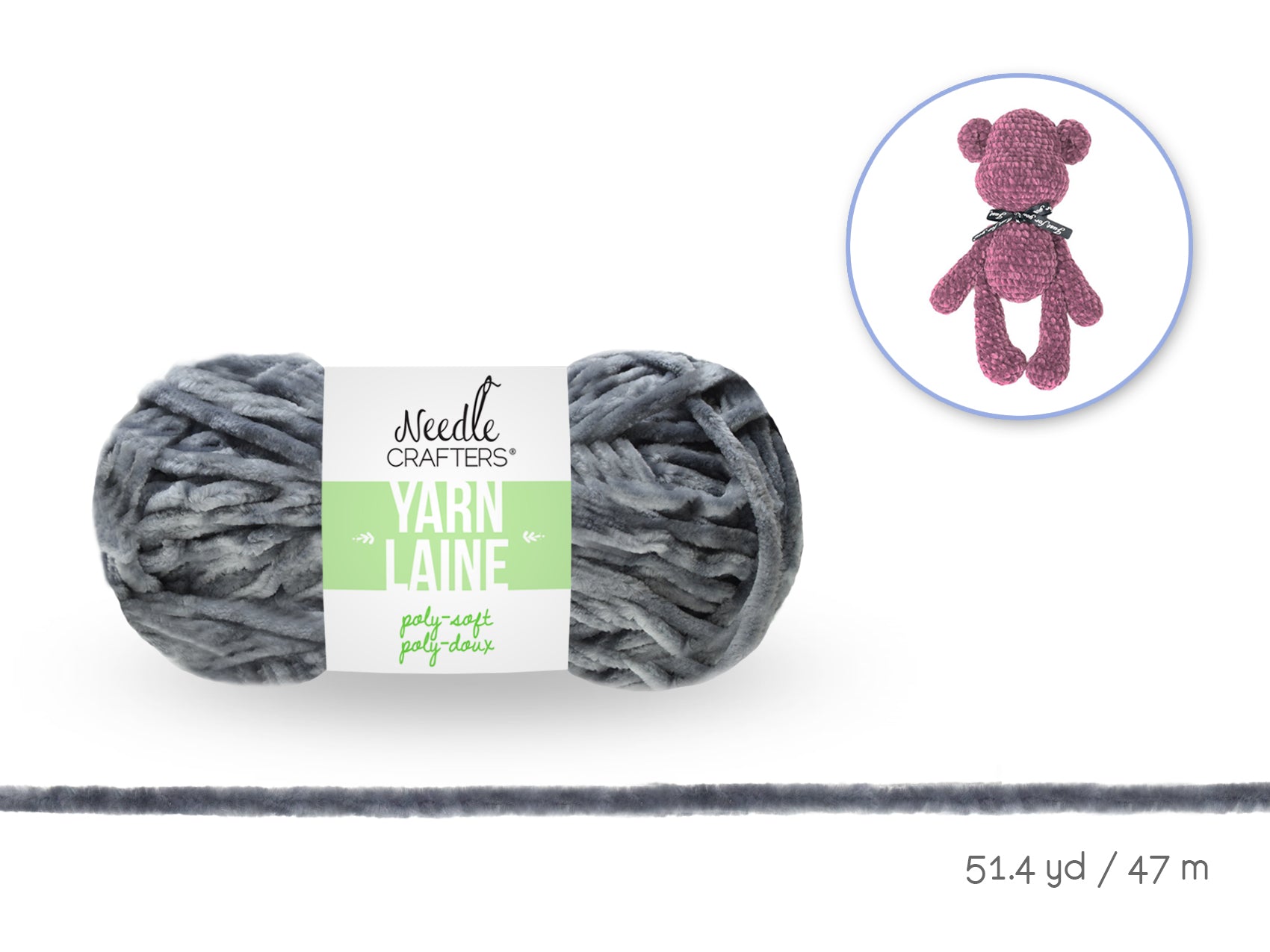 Poly-Soft Yarn Ball - Grey