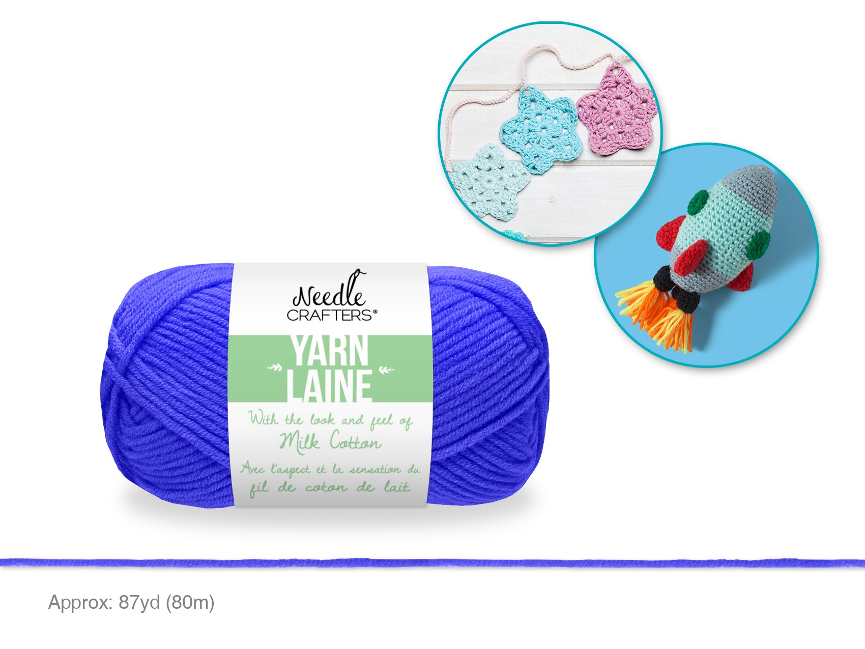 Royal Blue Acrylic Cotton Yarn, 50g