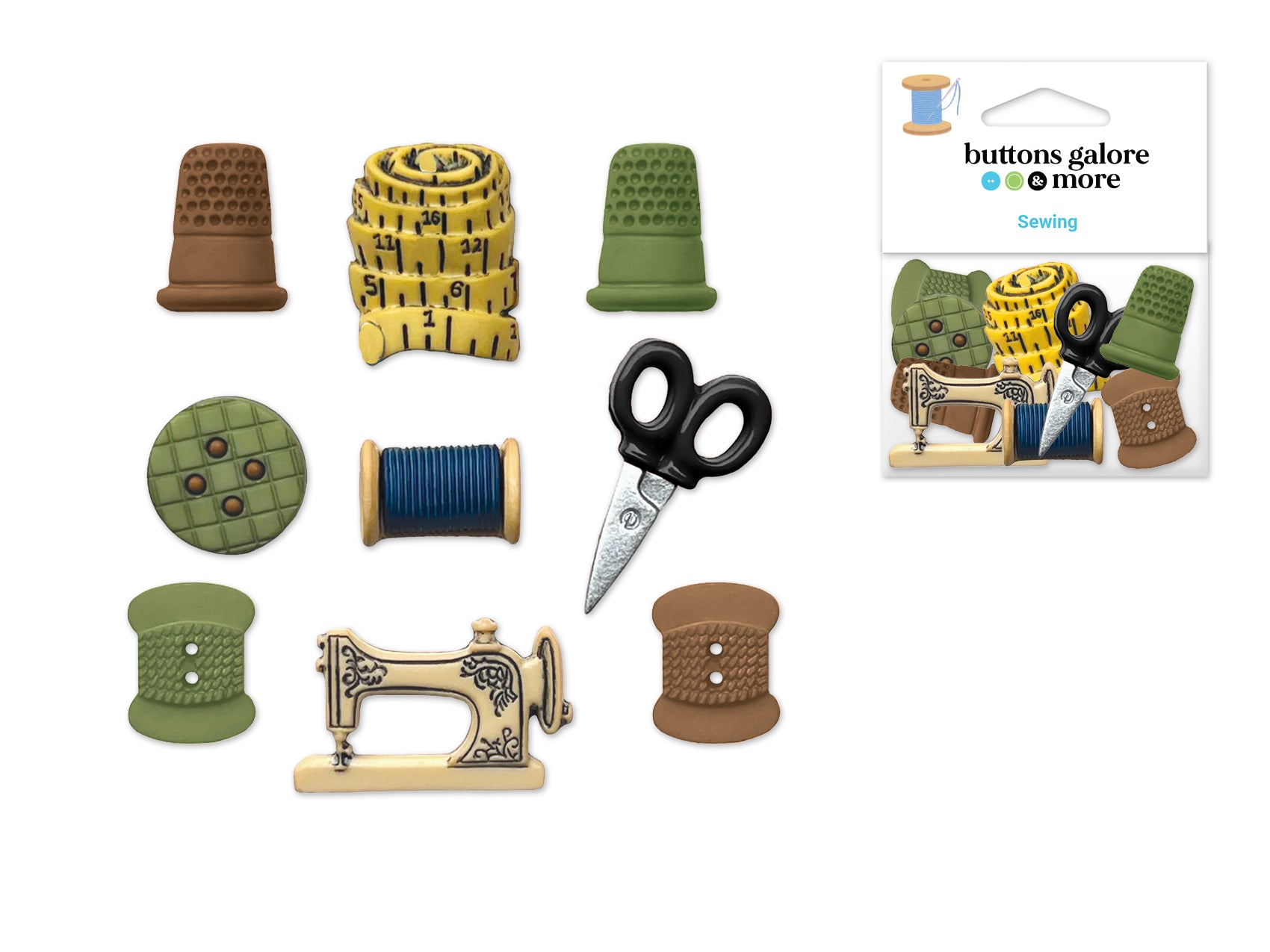 Craft & Sewing Novelty Buttons Assorted