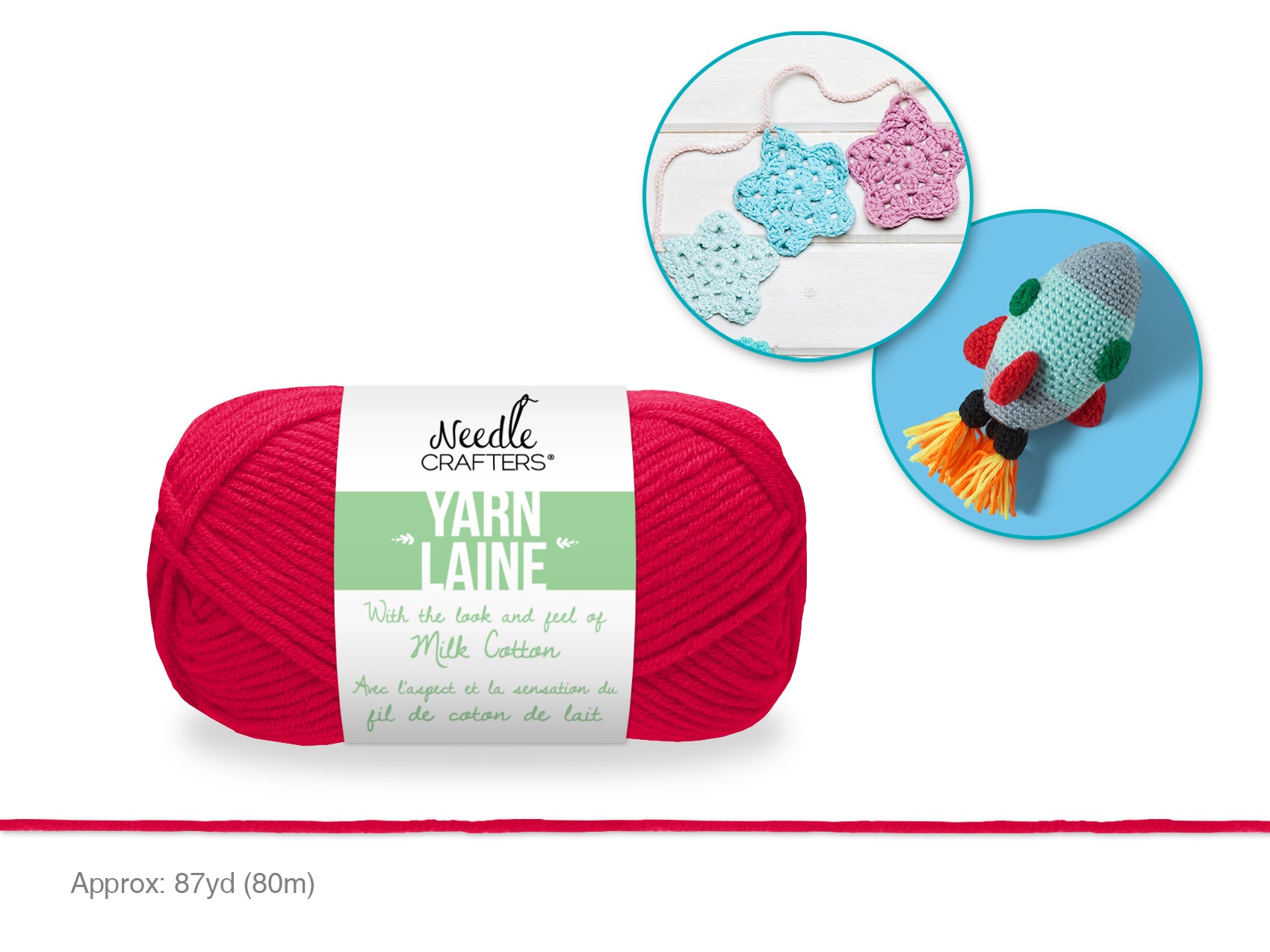 50g Acrylic Milk Cotton Yarn, Really Red