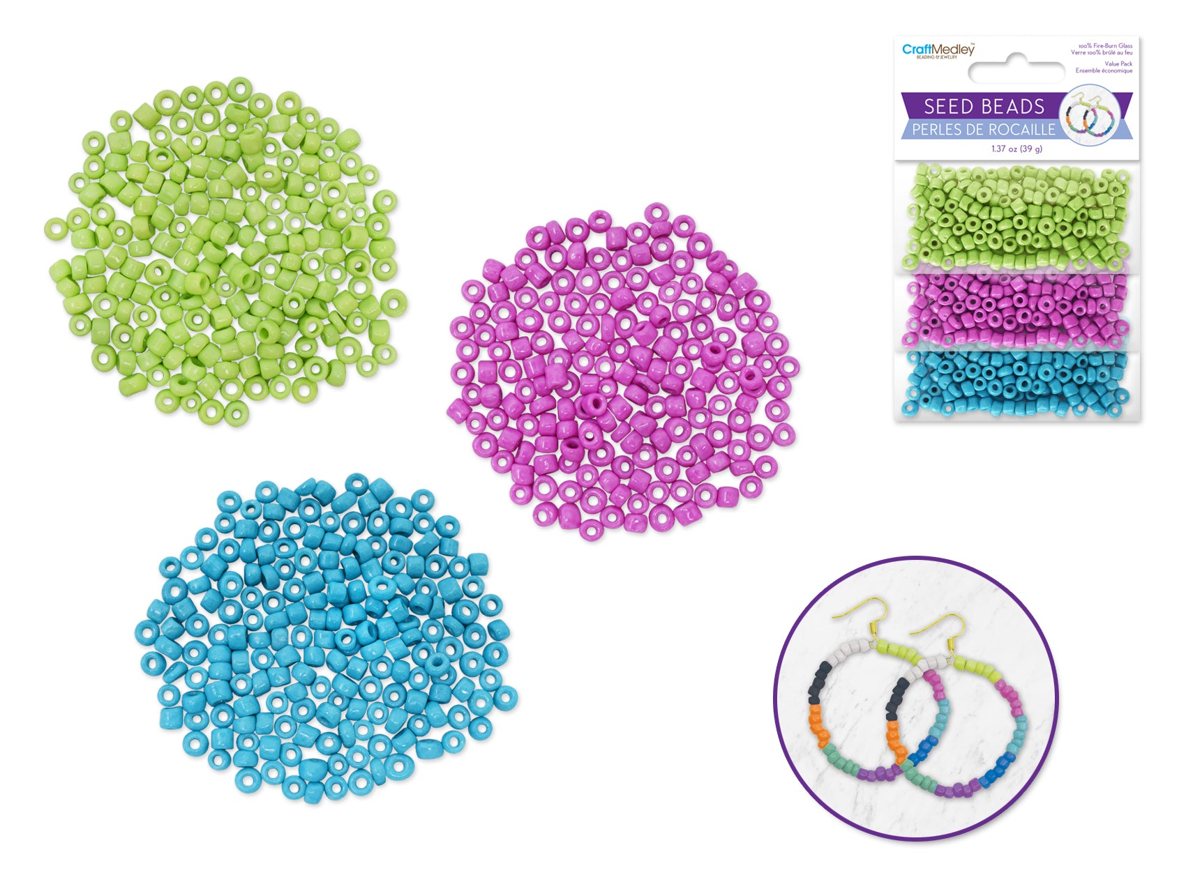Glass Seed Beads 6/0 Pastel Gloss Finish