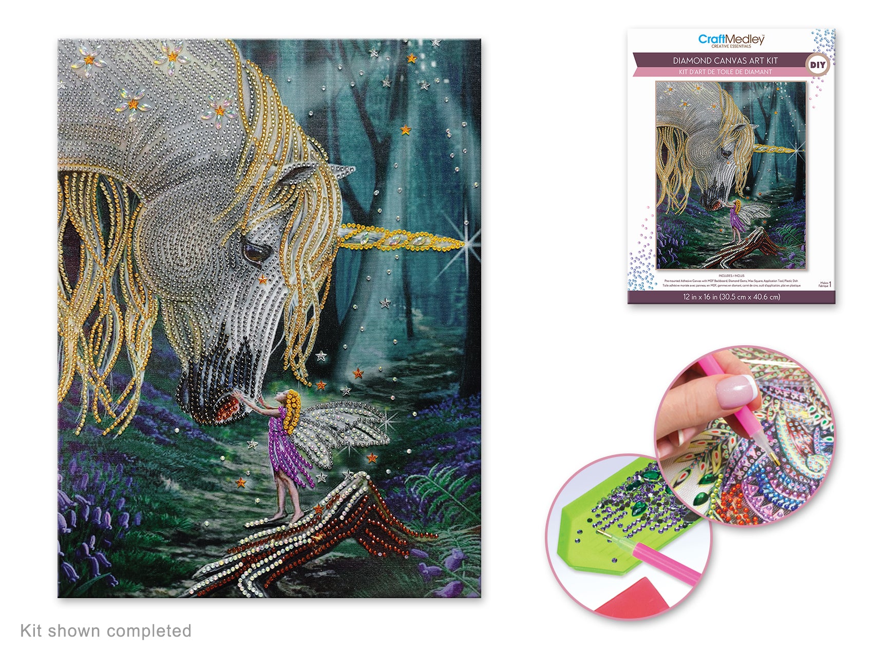 Fantasy Friends Diamond Painting Art Kit, 12 x 16 in.